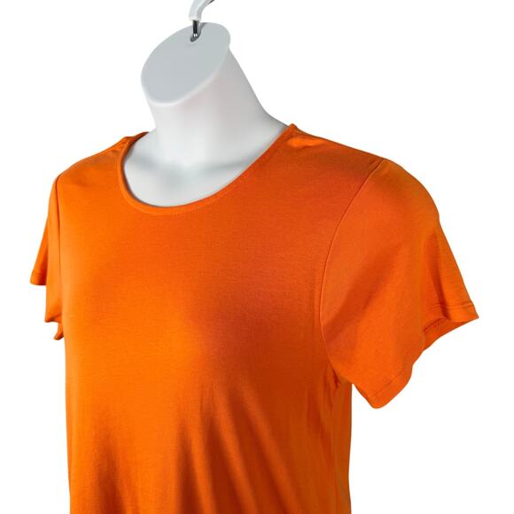 J Jill Top Womens Large Orange 100% Pima Cotton Crew-neck Shirttail Tee - Picture 4 of 14